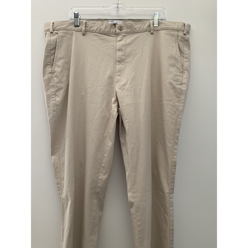 NWT Peter Millar Crown Men's 40 X 36 Pilot Twill Flat Front Pants Stone Pima